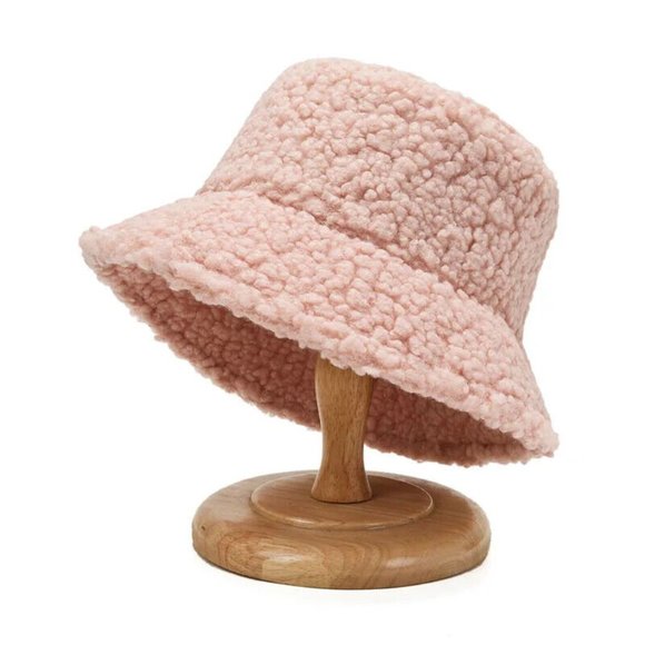 Fluffy Bucket Hat Women Warm Lining Winter Faux Cozy Wide Brim - Picture 13 of 15